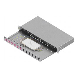 EasyLan LWL-Spleibox Grade C 19-Zoll 1HE, 12 Ports, 6x LC-Duplex OM4