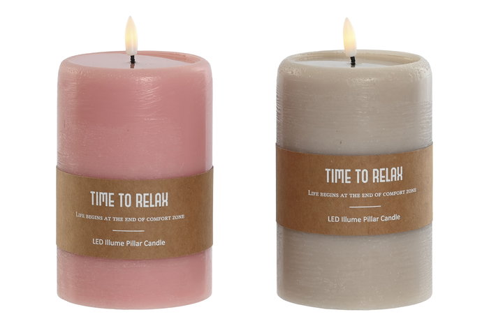 DKD Home Decor Vela LED Cera Parafina Rosa Gris 18 x 10 x 10 cm (4 Unidades) DKD Home Decor Vela LED Cera Parafina Rosa Gris 18 x 10 x 10 cm (4 Unidades)