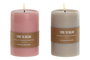 DKD Home Decor Vela LED Cera Parafina Rosa Gris 18 x 10 x 10 cm (4 Unidades)
