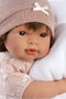Llorens Muñeca Carla Llorona con Mantita 42 cm Cuerpo de Tela, Sonido, 3+ años