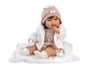 Llorens Muñeca Carla Llorona con Mantita 42 cm Cuerpo de Tela, Sonido, 3+ años