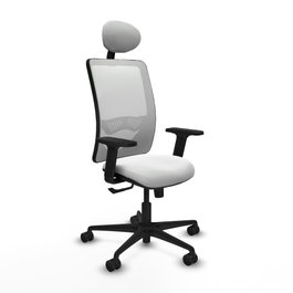 PIQUERAS Y CRESPO Silla de oficina Zulema con mecanismo Sincro y cabecero fijo, color Blanco