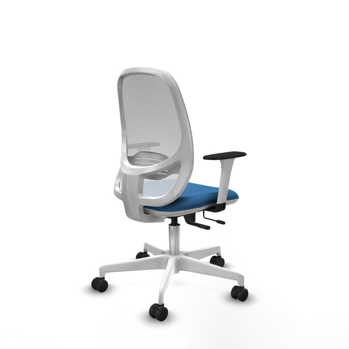 PIQUERAS Y CRESPO Silla de oficina Cilanco con mecanismo Sincro/Traslack Azul claro y Blanco