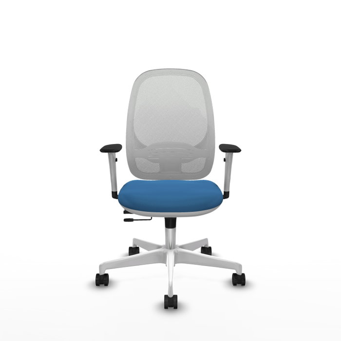 PIQUERAS Y CRESPO Silla de oficina Cilanco con mecanismo Sincro/Traslack Azul claro y Blanco