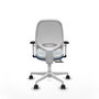 PIQUERAS Y CRESPO Silla de oficina Cilanco con mecanismo Sincro/Traslack Azul claro y Blanco