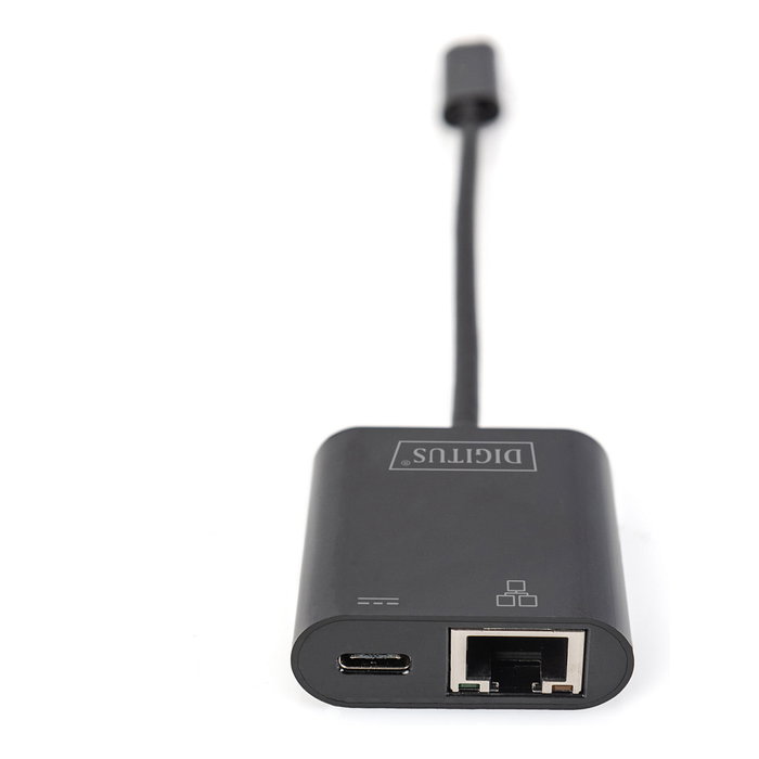 Digitus Adaptador USB Type-C a Gigabit Ethernet con Power Delivery, Negro