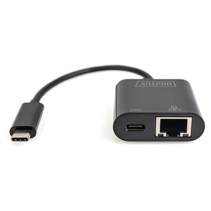 Digitus Adaptador USB Type-C a Gigabit Ethernet con Power Delivery, Negro