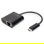 Digitus Adaptador USB Type-C a Gigabit Ethernet con Power Delivery, Negro