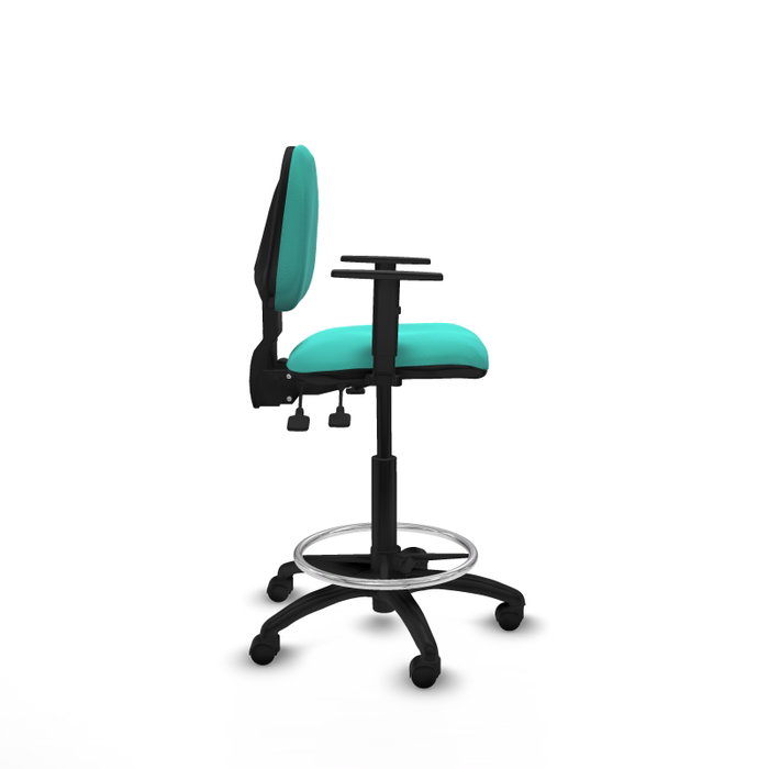 PIQUERAS Y CRESPO Taburete Isso AS similpiel turquesa con brazos 1D PIQUERAS Y CRESPO Taburete Isso AS similpiel turquesa con brazos 1D