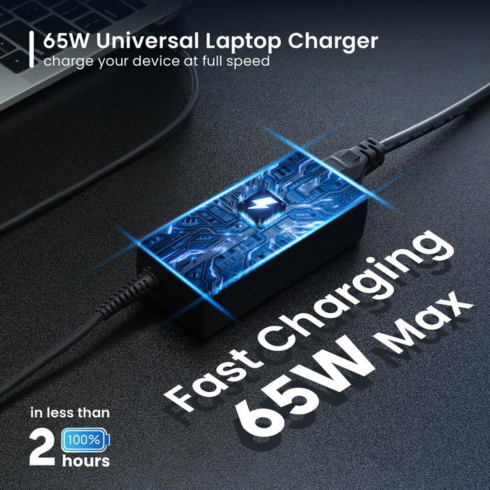 Ewent Cargador Universal para Portátil 65W con 10 Clavijas Intercambiables, Automático y Gestión Inteligente Ewent Cargador Universal para Portátil 65W con 10 Clavijas Intercambiables, Automático y Gestión Inteligente