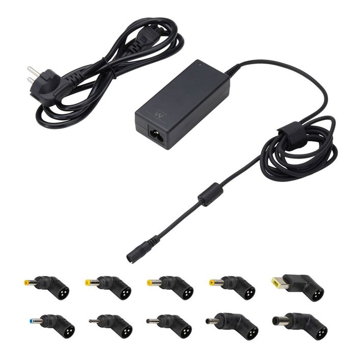 Ewent Cargador Universal para Portátil 65W con 10 Clavijas Intercambiables, Automático y Gestión Inteligente Ewent Cargador Universal para Portátil 65W con 10 Clavijas Intercambiables, Automático y Gestión Inteligente