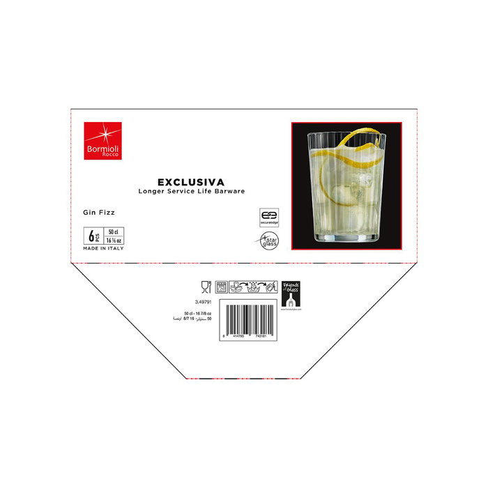 Vaso Alto Vidrio Exclusiva Bormioli Rocco 50 cL