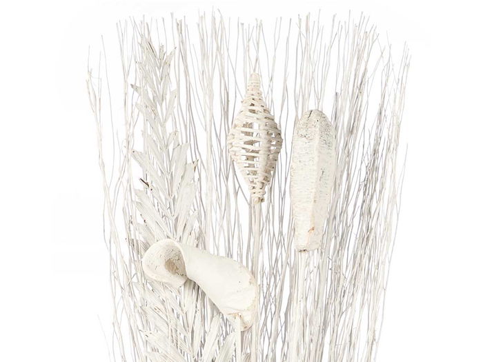 Giftdecor Ramillete Blanco Metalico 22 cm x 100 cm x 22 cm (Set de 8)