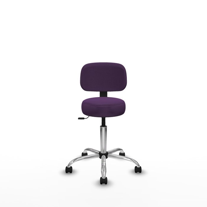 PIQUERAS Y CRESPO Silla Llanos giratoria morada con base cromada