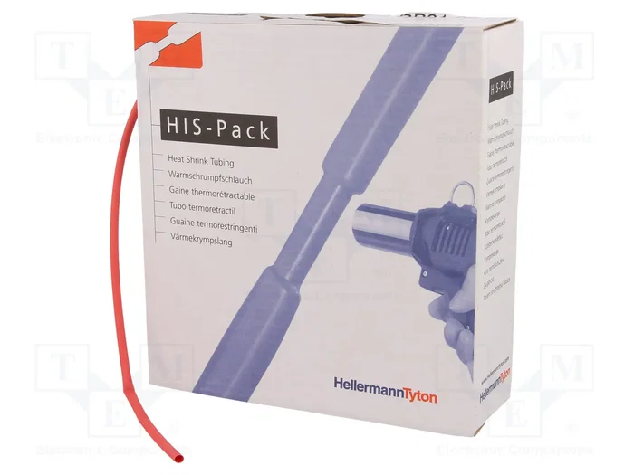 HELLERMANNTYTON Tubo termoretráctil 3,2 mm 2:1 Rojo 10 m HELLERMANNTYTON Tubo termoretráctil 3,2 mm 2:1 Rojo 10 m