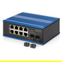 Digitus Switch Gigabit Ethernet Industrial 8+2 Puertos No Administrado para Montaje en Carril DIN IP40 10/100/1000 Mbps