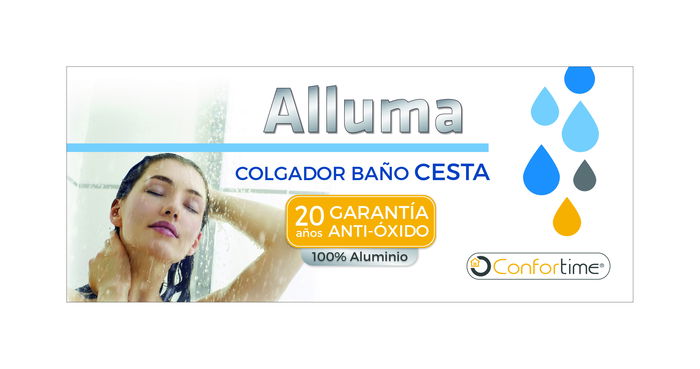 Confortime Colgador Baño Cesta Alluma 25x12.5x44.5 cm (6 Unidades)