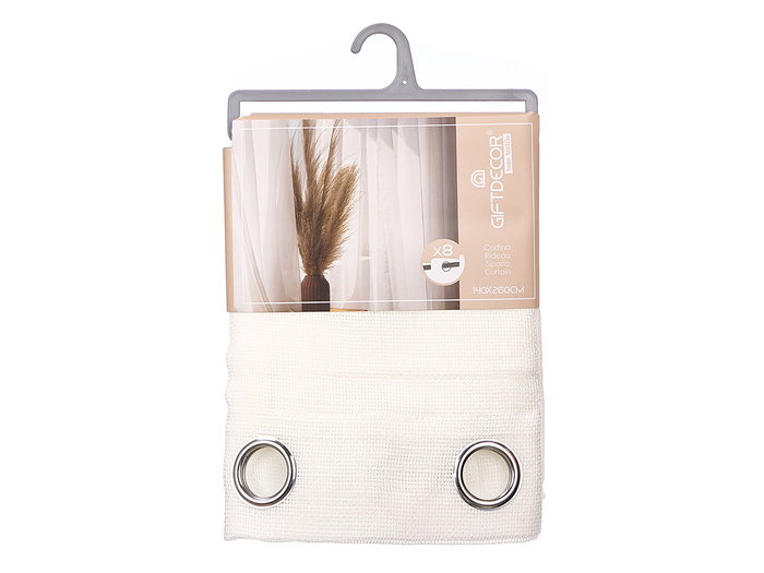 Giftdecor Cortina Blanca Relieve 140 x 260 cm Poliester 34x5x26 cm (Set de 6)