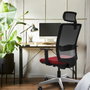 PIQUERAS Y CRESPO Silla de oficina Haches Granate y Blanco