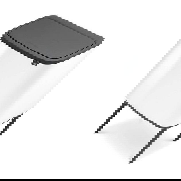 Brabantia Cubo de Basura Bo Touch Bin 36 Litros Blanco Plástico Rectangular Extraíble, 540 x 315 x 680 mm