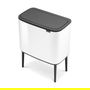Brabantia Cubo de Basura Bo Touch Bin 36 Litros Blanco Plástico Rectangular Extraíble, 540 x 315 x 680 mm