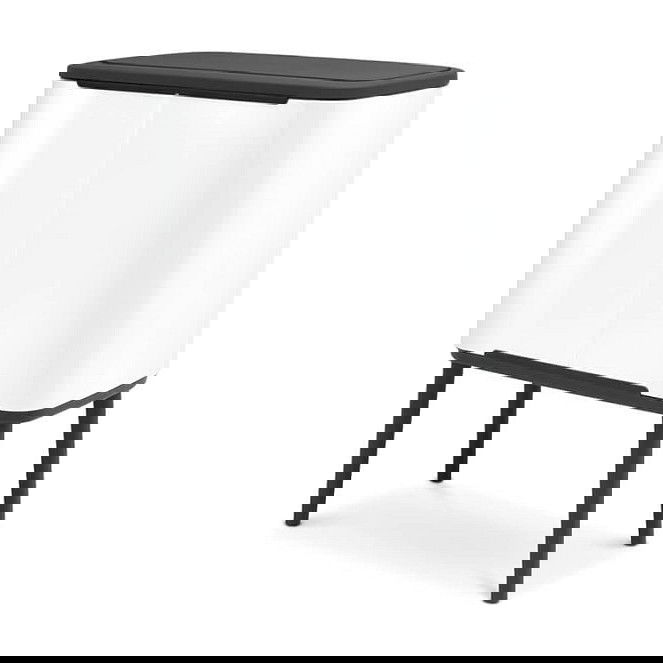 Brabantia Cubo de Basura Bo Touch Bin 36 Litros Blanco Plástico Rectangular Extraíble, 540 x 315 x 680 mm