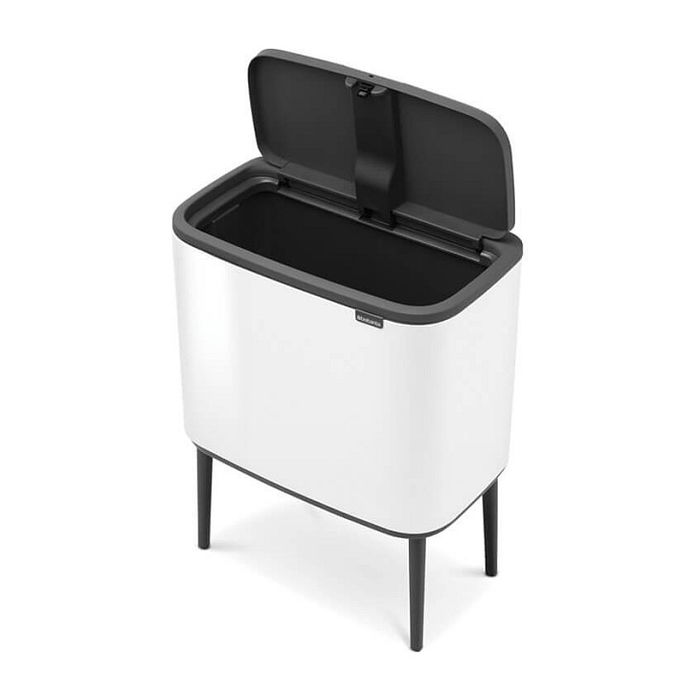 Brabantia Cubo de Basura Bo Touch Bin 36 Litros Blanco Plástico Rectangular Extraíble, 540 x 315 x 680 mm