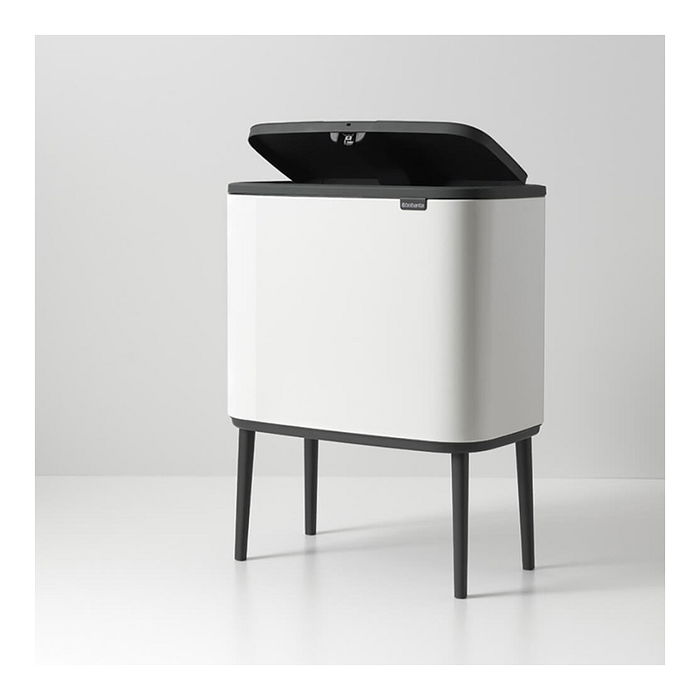 Brabantia Cubo de Basura Bo Touch Bin 36 Litros Blanco Plástico Rectangular Extraíble, 540 x 315 x 680 mm