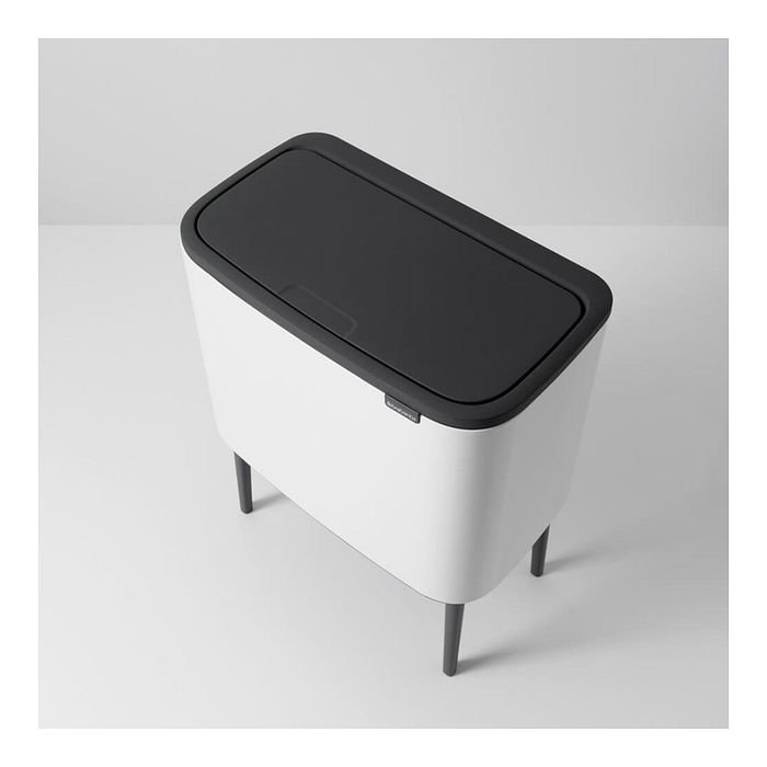 Brabantia Cubo de Basura Bo Touch Bin 36 Litros Blanco Plástico Rectangular Extraíble, 540 x 315 x 680 mm