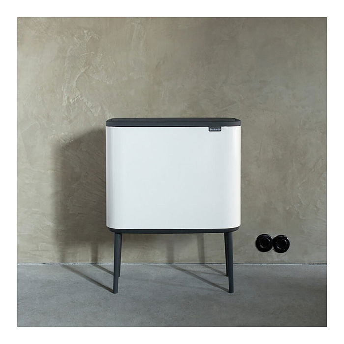 Brabantia Cubo de Basura Bo Touch Bin 36 Litros Blanco Plástico Rectangular Extraíble, 540 x 315 x 680 mm