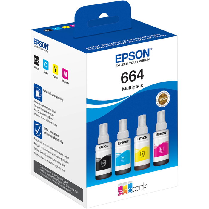 Epson 664 EcoTank Multipack de 4 Colores (C13T664640) Epson 664 EcoTank Multipack de 4 Colores (C13T664640)
