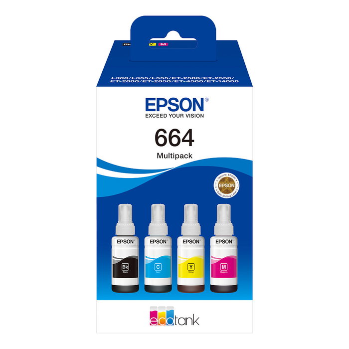 Epson 664 EcoTank Multipack de 4 Colores (C13T664640) Epson 664 EcoTank Multipack de 4 Colores (C13T664640)