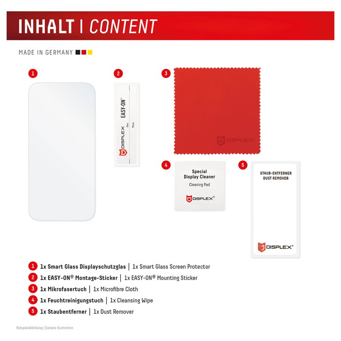 Displex Displex 02169 Protector de Pantalla Smart Glass Vidrio Templado 9H para Apple iPhone 17/17 Pro, Transparente, Aplicación sin Burbujas, Anti-huellas