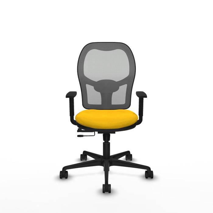 PIQUERAS Y CRESPO Silla de oficina Jorquera con mecanismo Sincro/Traslack, Amarillo y Gris