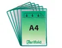 Djois Funda para colgar DIN A4 PVC con anilla, marco verde, pack 5 unidades