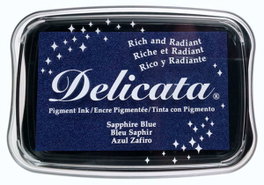 Tsukineko Almohadilla de Tinta DELICATA Azul Zafiro Metálica Brillante 95x65mm