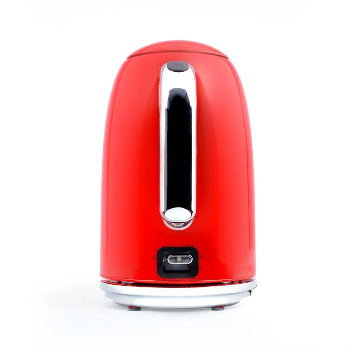 Livoo Hervidor Eléctrico Retro DOD180R, 2200W 1.7L Rojo, Base Giratoria 360°, Acero Inoxidable