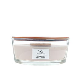 Woodwick Vela Vanilla & Salt Sea 453,6 g - Mecha de Madera Natural
