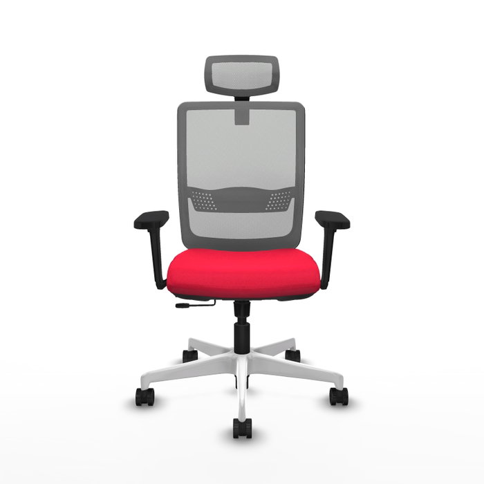 PIQUERAS Y CRESPO Silla de oficina Haches con mecanismo Sincro/Traslack, Rojo y Gris