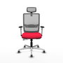 PIQUERAS Y CRESPO Silla de oficina Haches con mecanismo Sincro/Traslack, Rojo/Gris