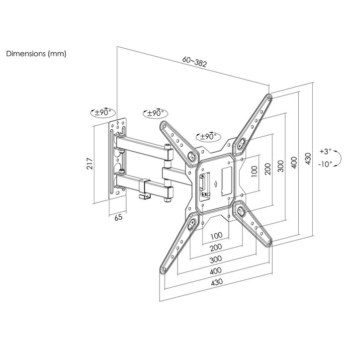 Equip Soporte de pared orientable 650413 para TV de 23-55 pulgadas Equip Soporte de pared orientable 650413 para TV de 23-55 pulgadas