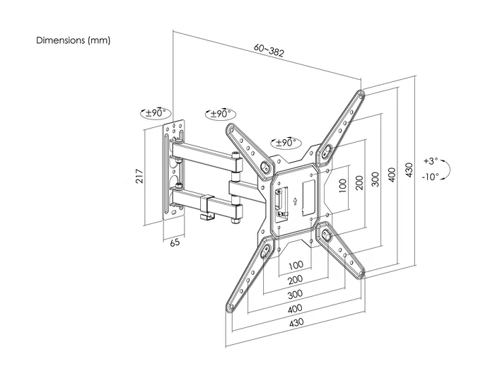 Equip Soporte de pared articulado 23-55 pulgadas Equip Soporte de pared articulado 23-55 pulgadas