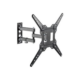 Equip Soporte Pared TV 650413 Orientable VESA 23"-55" Doble Brazo Articulado Acero Inoxidable Negro