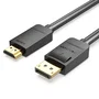 Vention Adaptador de Cable DisplayPort 8K 1.4 (HADBH) a HDMI, 2m, Negro, HDR, 32.4 Gbps, Compatible con 7680x4320@60Hz, 4K@144Hz, Chapado en Oro