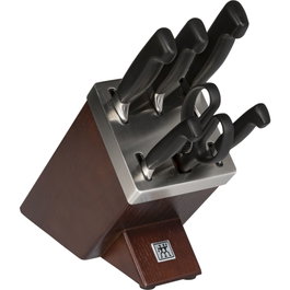 Zwilling Vier Sterne Knife Block 7 piezas Ash/Fresno con tecnología autoafilable de cerámica