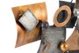 DKD Home Decor Decoración de Pared Metal Abstracto Cobrizo y Gris con Círculos