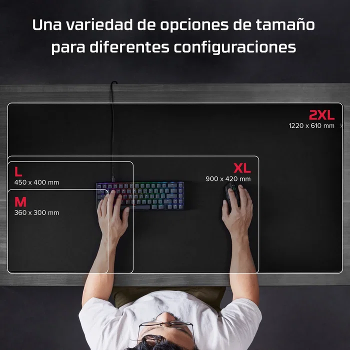 HyperX Pulsefire Mat Gaming Mousepad Alfombrilla de Ratón Gaming Size M Negro - HMPM1-M - Resistencia, Precisión, Base de Goma Antideslizante, Costura Perfecta