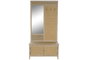 DKD Home Decor Recibidor Scandi Natural 92 x 40 x 181 cm Paulownia, Ratán, Espejo