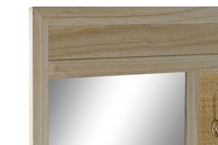 DKD Home Decor Recibidor Scandi Natural 92 x 40 x 181 cm Paulownia, Ratán, Espejo DKD Home Decor Recibidor Scandi Natural 92 x 40 x 181 cm Paulownia, Ratán, Espejo