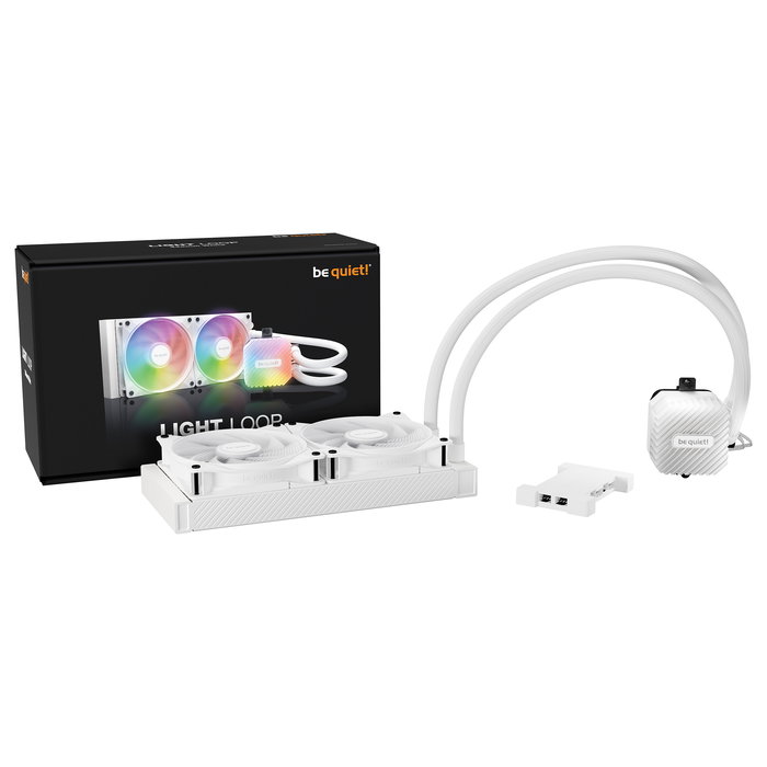 Be Quiet! LIGHT LOOP 240mm ARGB White Refrigeración Líquida AIO para CPU, Ventiladores 120mm ARGB, Blanco, 105.1 m³/h, Compatible con LGA 1851/1700/AM5/AM4